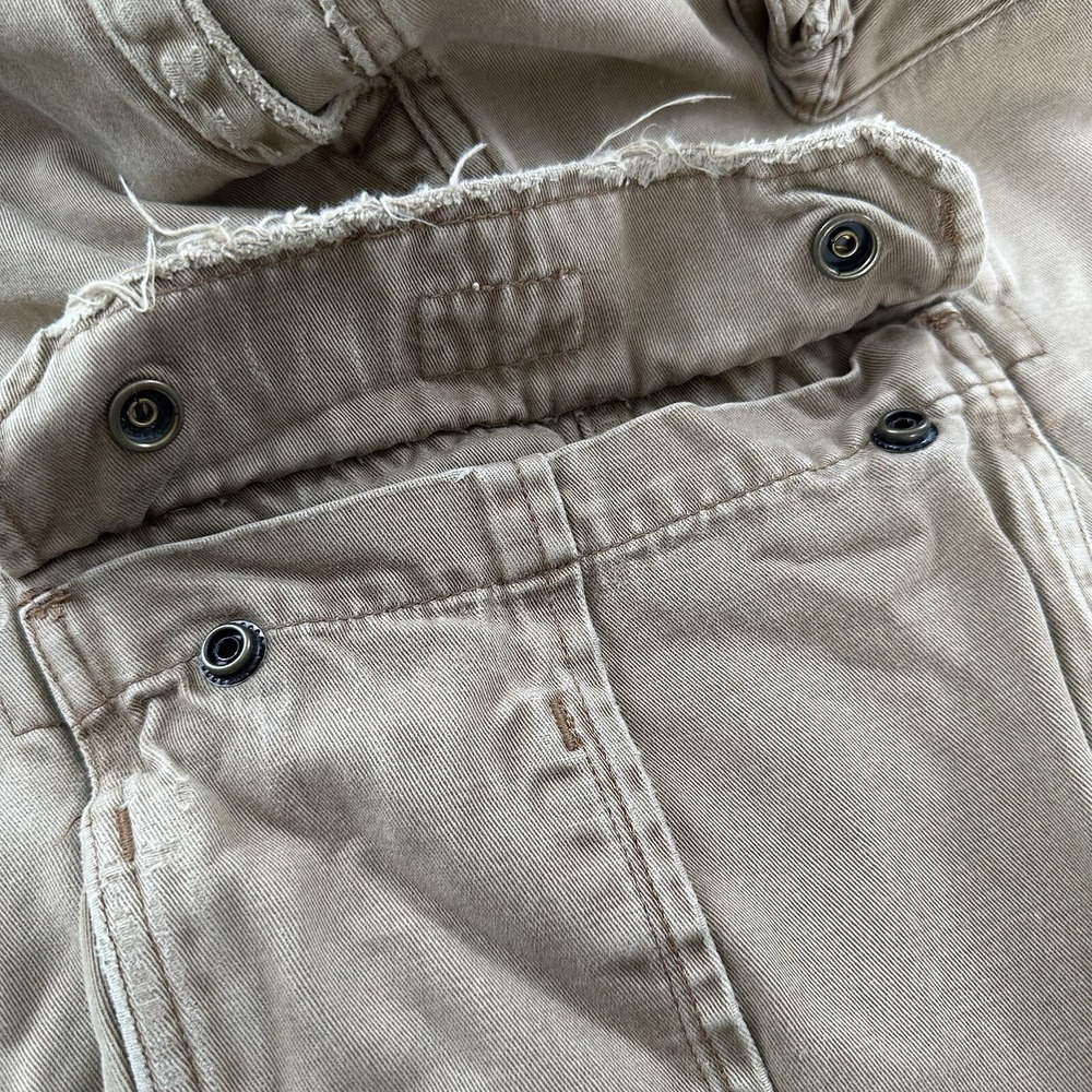 VTG Y2K Distressed Aeropostale Cargo Shorts Men 33 Beige Khaki Cutoffs Tag 34 - Picture 5 of 15